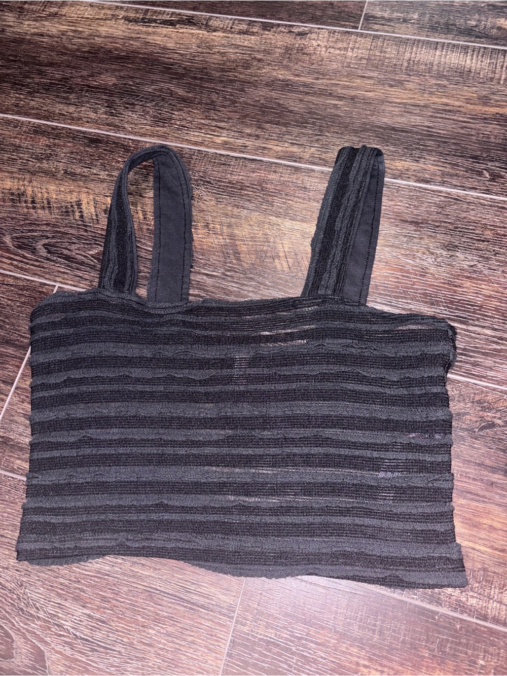 FP Movement by Free People Black Striped Knit Tank